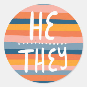 Sticker Rond IL/ELLES Prononononounes Stripes Manufacture