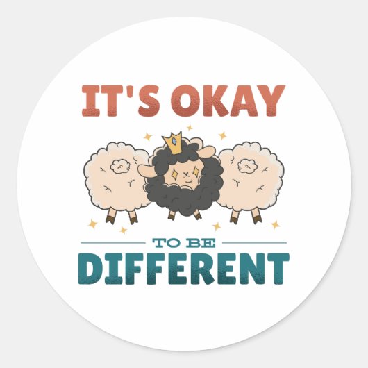 Sticker Rond Il est bon d'être différent Invitation (Devant)