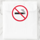 Sticker Rond Il est interdit de fumer le symbole d'avertissemen (Sac)