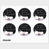 Sticker Rond Il est mignon, il est un qu'il tourne (Feuille)