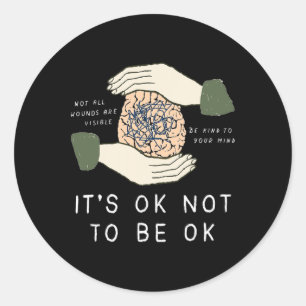 Sticker Rond Il Est Ok De Ne Pas Être D'Accord Sensibilisation