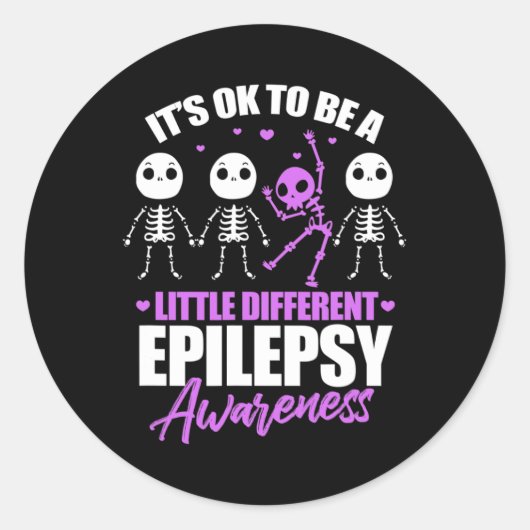 Sticker Rond Il est ok d'être un peu différente conscience épil (Devant)