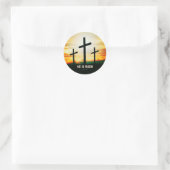 STICKER ROND IL EST RENDU - ILLUSTRATION DE PÂQUES (Sac)