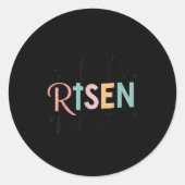 Sticker Rond Il Est Ressuscité Ado chrétien Fille Dieu Est Bon (Devant)