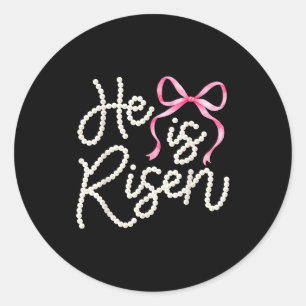 Sticker Rond Il est ressuscité Jésus chrétien joyeuses Pâques f