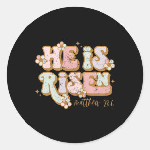 Sticker Rond Il Est Ressuscité Jésus Christian Joyeux Enfants d