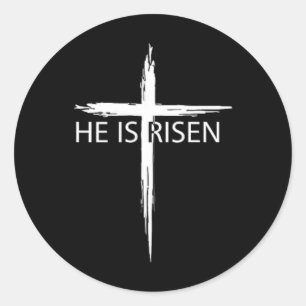 Sticker Rond Il Est Ressuscité Pocket Christian Pâques Jésus Re