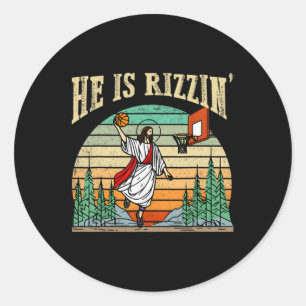 Sticker Rond Il Est Rizzin Bysketbyll Jour De Pâques