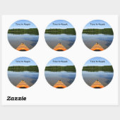 Sticker Rond Il est temps de coller des kayaks (Feuille)