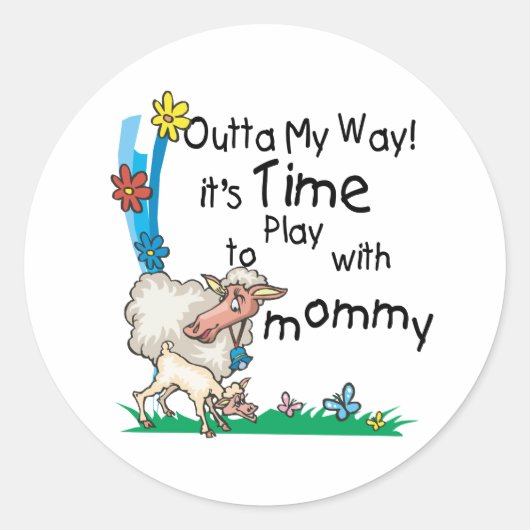 Sticker Rond Il est temps de jouer avec maman2 (Devant)