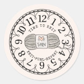 Sticker Rond Il est temps de Knit Yarn Horloge Face (Devant)