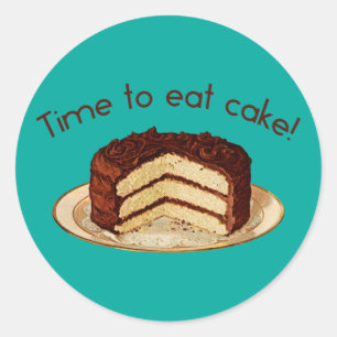 Sticker Rond Il est temps de manger un gâteau