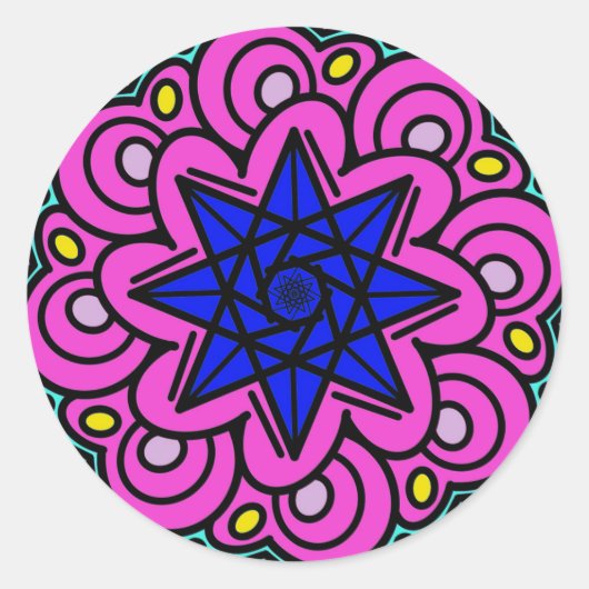 Sticker Rond Il Était Fait D'Étoiles (Devant)