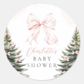 Sticker Rond Il fait froid à l'extérieur du Baby shower de la B (Devant)