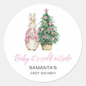 Sticker Rond Il fait froid dehors (Devant)