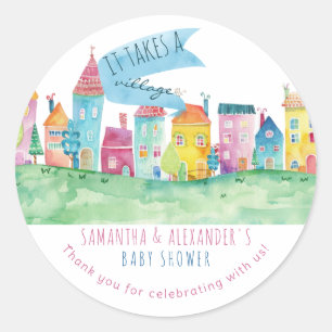 Sticker Rond Il Faut Un Baby shower De FIV Pour L'Adoption Vill