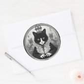 Sticker Rond Il/lui Goth Kitty (Enveloppe)