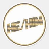 Sticker Rond Il Lui T-shirt Or (Devant)