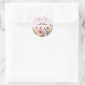 Sticker Rond Il Me Donne Des Papillons Fête de Mariage Fleurs S (Sac)