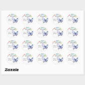 Sticker Rond Il Me Donne Des Papillons Mariage Shower (Feuille)