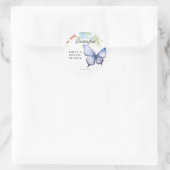 Sticker Rond Il Me Donne Des Papillons Mariage Shower (Sac)
