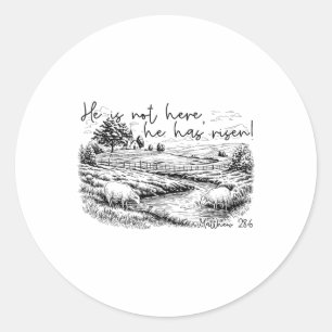 Sticker Rond Il N'Est Pas Là Il Est Ressuscité Jésus Croix-Chré