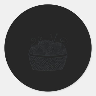 Sticker Rond Il N'Hoarn Pas Si Son Tricot Crochet Fil