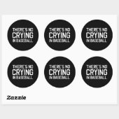 Sticker Rond Il n'y a pas de pleurs au baseball (Feuille)