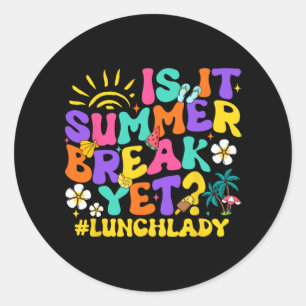 Sticker Rond Il Pause Été Pourtant Déjeuner Lady Dernier Jour D