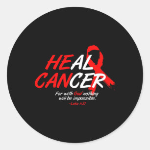 Sticker Rond Il peut guérir le cancer du sang Cancer de la cons