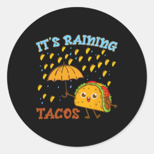 Sticker Rond Il pleut des tacos Cinco De Mayo Drôle de garçon m