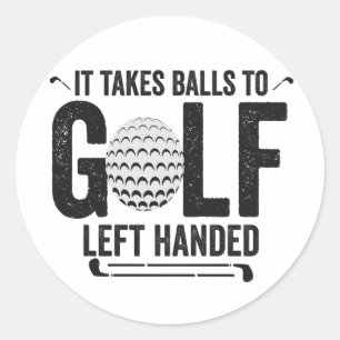 Sticker Rond Il Prend Des Ballons Au Golf Gauche Main Drôle Gol