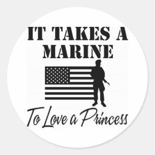Sticker Rond Il prend une marine pour aimer une princesse