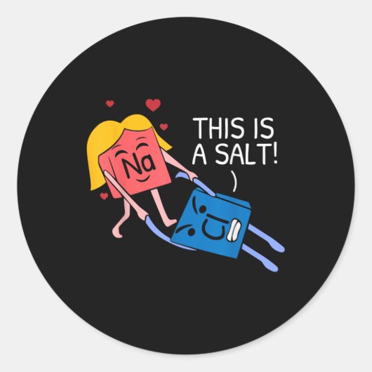 Sticker Rond Il S'Agit D'Un Sel Périodique Table D'Éléments Chi (Devant)