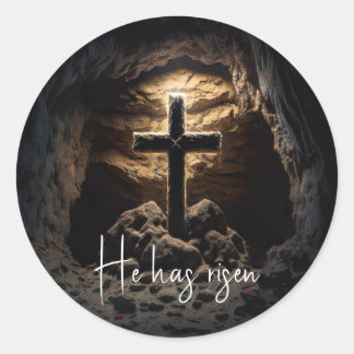 Sticker Rond Il s'est levé