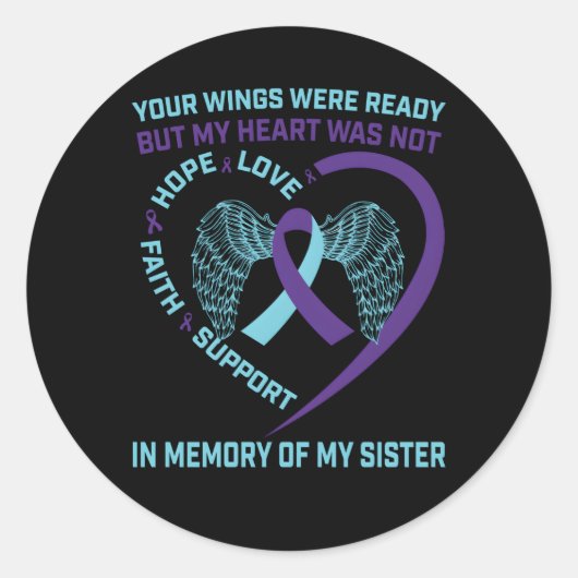 Sticker Rond Il veut Ribbon Hope Prévention du suicide (Devant)