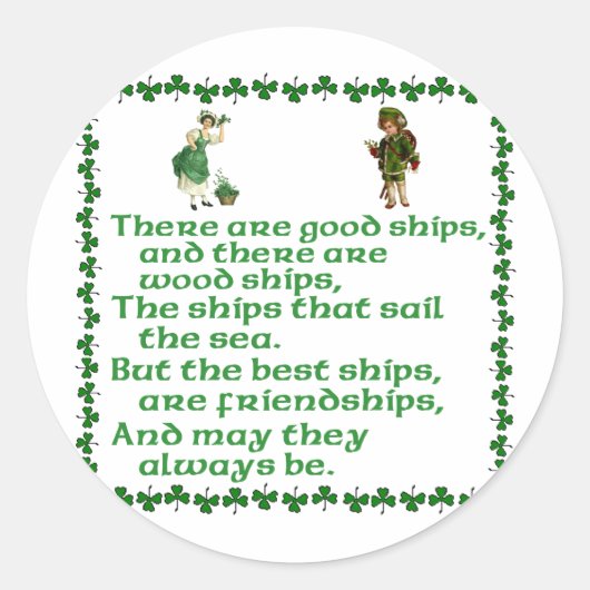 Sticker Rond Il y a de bons navires. (Devant)