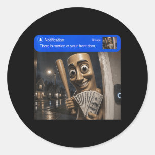Sticker Rond Il y a du mouvement à la porte d'entrée Tung Tung