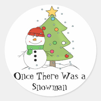 Sticker Rond Il y avait une fois Snowman LDS Noël primaire