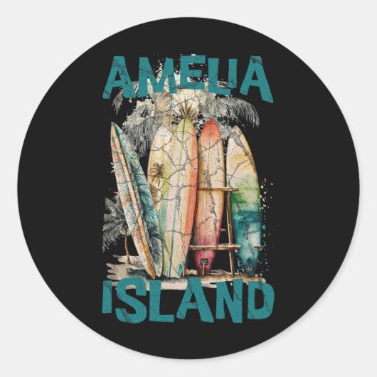 Sticker Rond Île Amelia Floride (Devant)