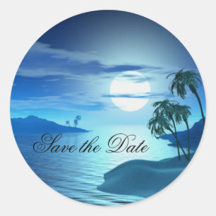 Sticker Rond île anse Enregistrer la date