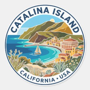 Sticker Rond Île Catalina États-Unis