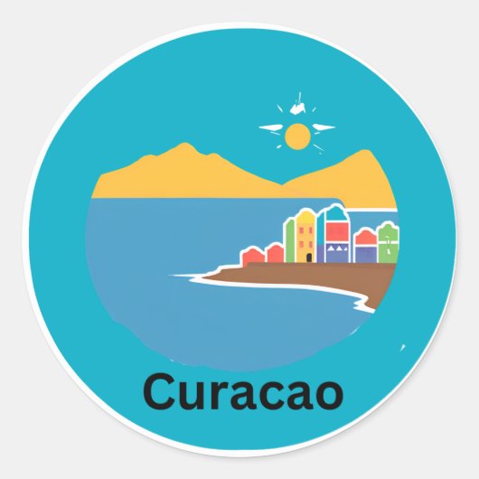 Sticker Rond île de Curaçao (Devant)