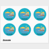 Sticker Rond île de Curaçao (Feuille)