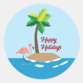 Sticker Rond Île de Noël tropicale (Devant)