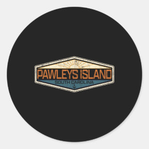 Sticker Rond Île de Pawleys Caroline du Sud en détresse