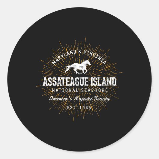 Sticker Rond Île de Style Assateague (Devant)