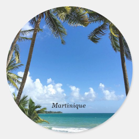 Sticker Rond île des Caraïbes, Martinique (Devant)