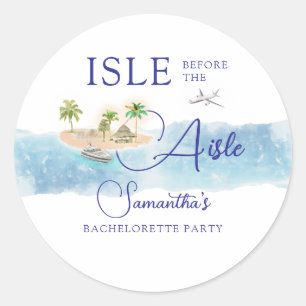 Sticker Rond Île tropicale Palm Tree Destination Bachelorette