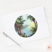 Sticker Rond Île vintage (Enveloppe)